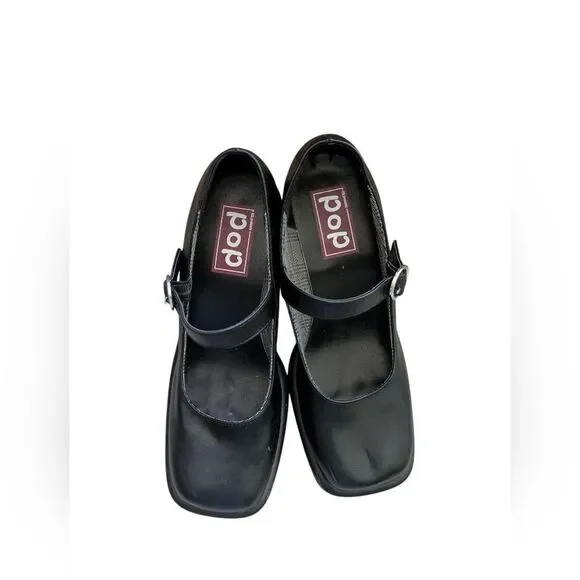 Pop Womens Sinclaire Mary Jane Platform Y2K Block Heel Square Toe Retro Shoes - Picture 4 of 5